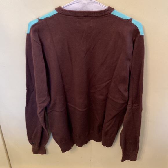 Ben Sherman Mens V-neck Sweater in an argyle pattern - Picture 2 of 7